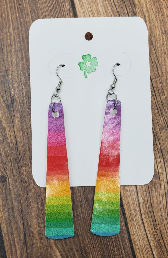 Rainbow Bridge Faux Leather Earrings