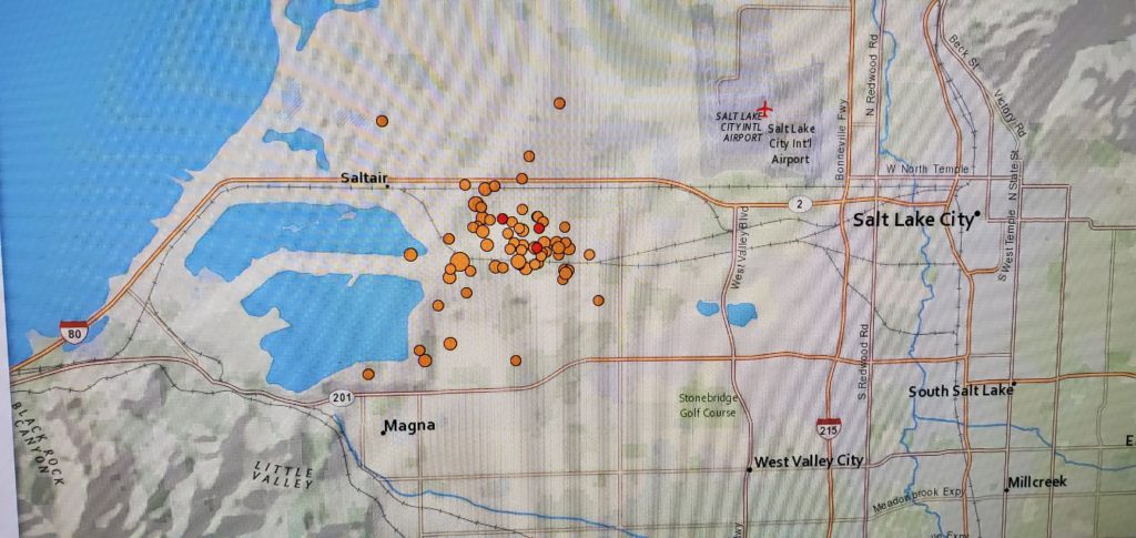 Map of Earthquakes on 3/18/2020