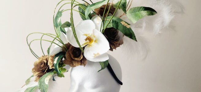 Orchid and Rose Fascinator