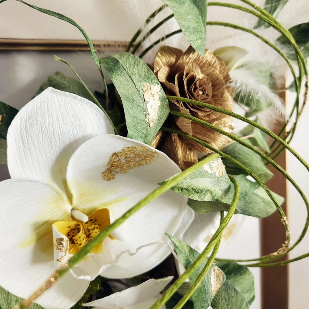 Mounted and framed Orchid and Rose Fascinator